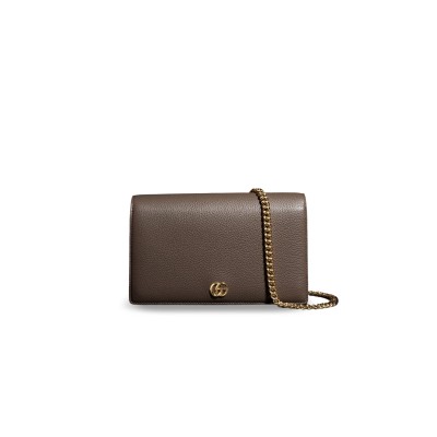 GUCCI BI-COLOR GG MARMONT WALLET ON CHAIN 497985 (20*12.5*4cm)